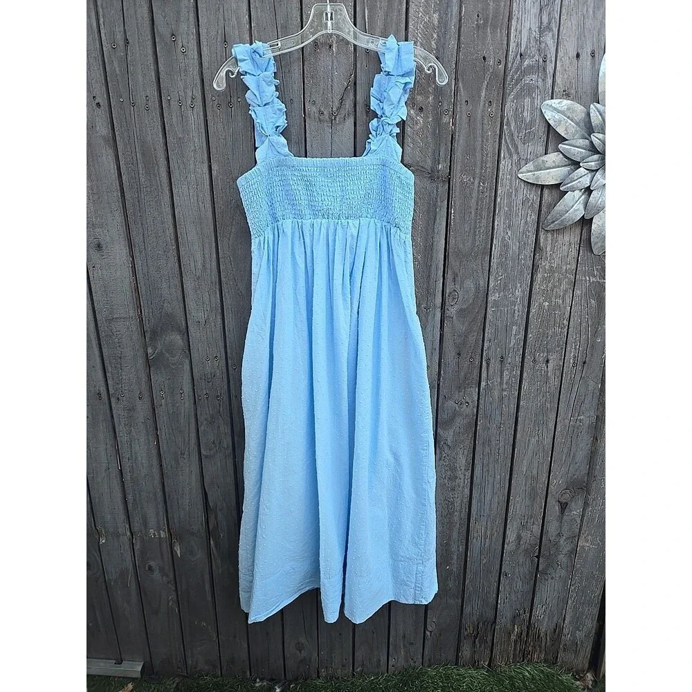 Lake Lolly Dress in Morning Blue Swiss Dot Size XS Midi length - Picture 6 of 9